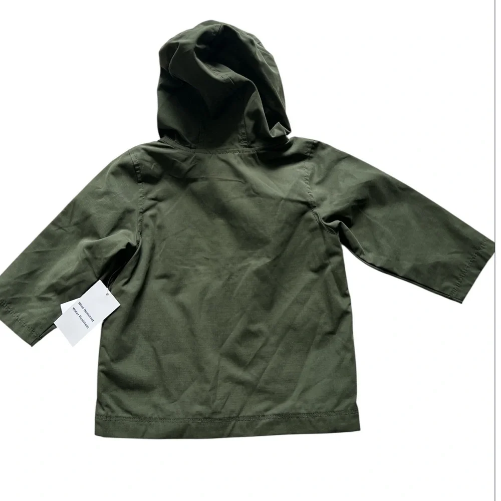 Old NavyToddler Boys 18-24M Olive Hooded Utility Jacket Wind Water Resistant NWT